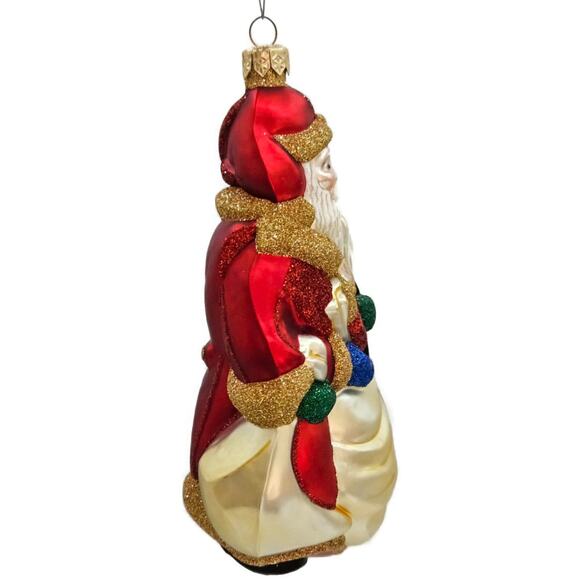 Patricia Breen Cubist Santa Claus Red Gold Accent Cubism Art Christmas Ornament - Picture 5 of 11